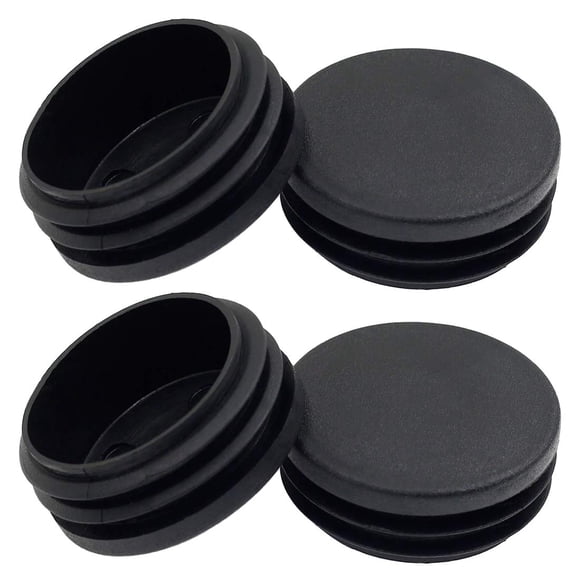 Tapón de plástico Suiwotin de 45 mm, redondo, negro, para tubos