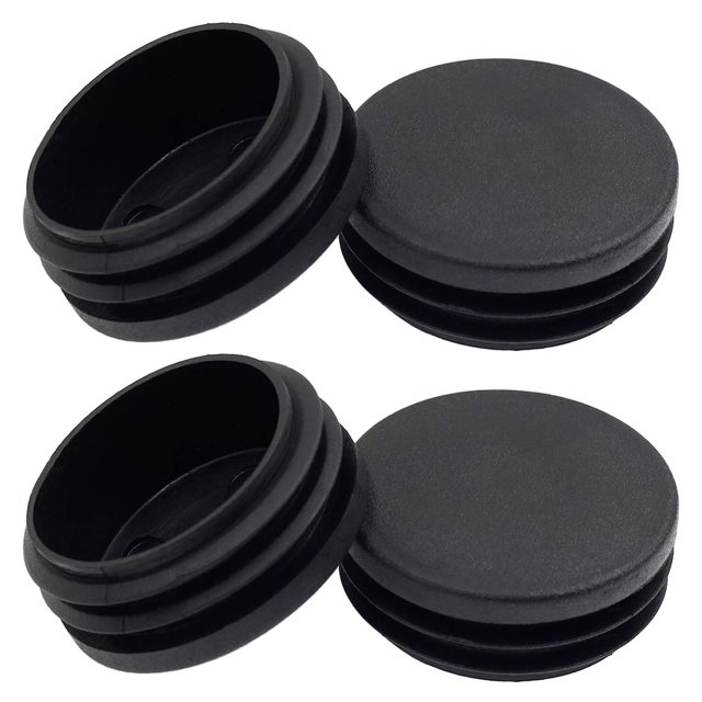 Tapón de plástico Suiwotin de 45 mm, redondo, negro, para tubos
