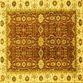 thumbnail image 1 of Ahgly Company Machine Washable Indoor Square Oriental Yellow Modern Area Rugs, 3' Square, 1 of 4