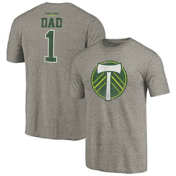 Men's Gray Portland Timbers Greatest Dad Tri-Blend T-Shirt