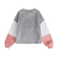 thumbnail image 3 of Dolkfu Woman Sweater Crew Neck White Color Block Sweatshirt Fuzzy Pullover Sweater Fall Tops for Women 2025 Trendy M, 3 of 6