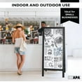 thumbnail image 5 of Ilyapa Wooden Dry Erase A Frame Sign - Magnetic Whiteboard Sidewalk Menu Board Outdoor - Menu Display for Restaurant, Food Truck - 58x27 inch - Black, 5 of 6