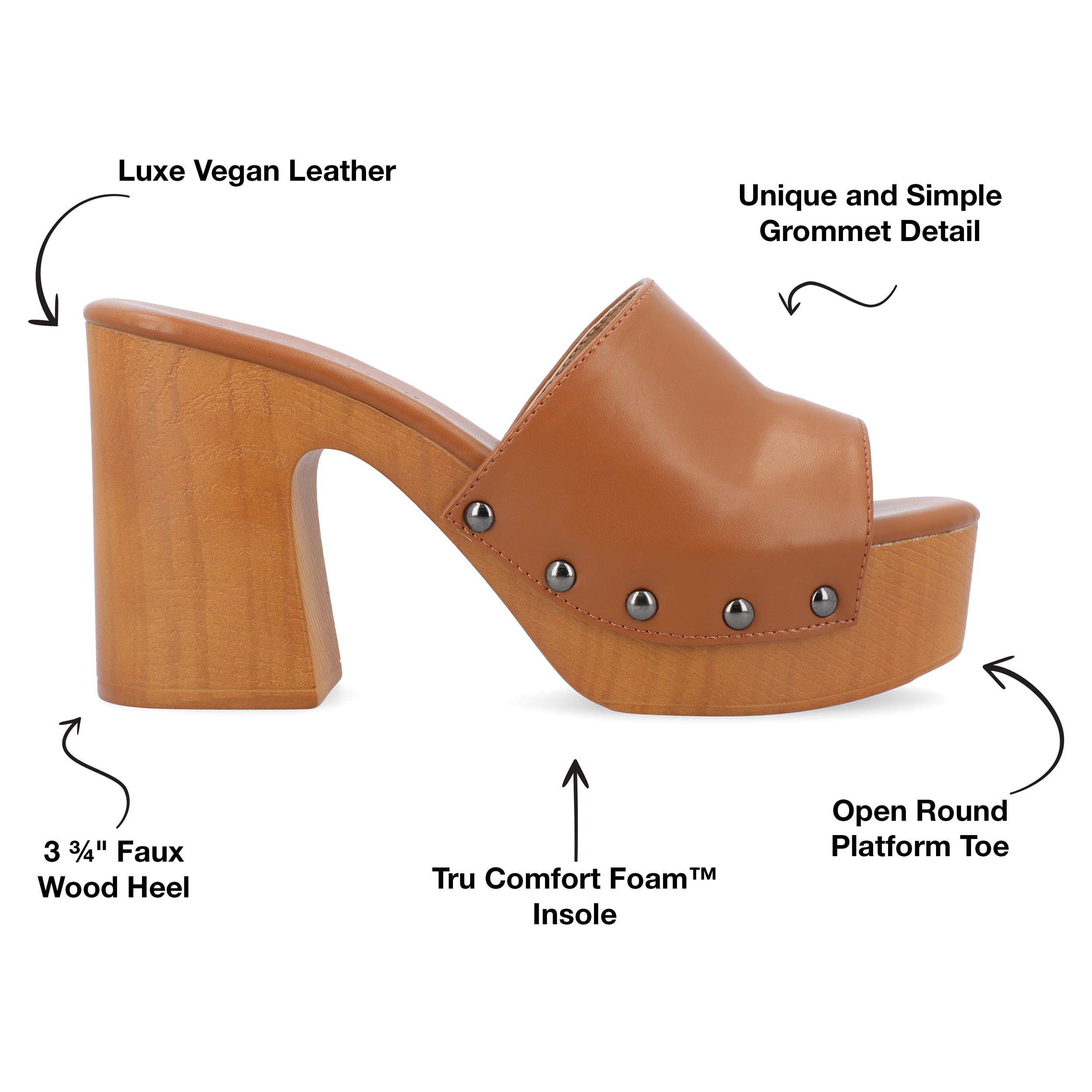 Journee Collection Womens Veda Tru Comfort Foam Platform Clog Open Toe Sandals