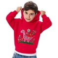 thumbnail image 4 of fnnxnal Little Girls' Hoodie 5T Red, 100% Polyester Lightweight Quick-Drying with Dinosaur & Floral Embroidery Print for Ages 2-8, 4 of 5