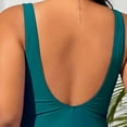 thumbnail image 4 of Antinious Women Plus Size Solid Spaghetti Strap Front Ruched Modest Bikinis Set Beach Swim Wear, 4 of 5