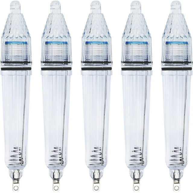 BLUEWING 5 Pack Deep Drop Light 6.7" LED Fishing Light Underwater Fish Attracting Lamp Fishing Flashers for Swordfish, Tilefish, Halibut, Tuna, Grouper, Blue