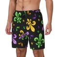 thumbnail image 2 of Uemuo Mardi Gras Carnival4 Pattern Mens Swim Trunks Quick Dry Board Shorts with Mesh Lining, Stretch Beach Shorts Quick Dry No-Chafing Board Shorts-3X-Large, 2 of 9