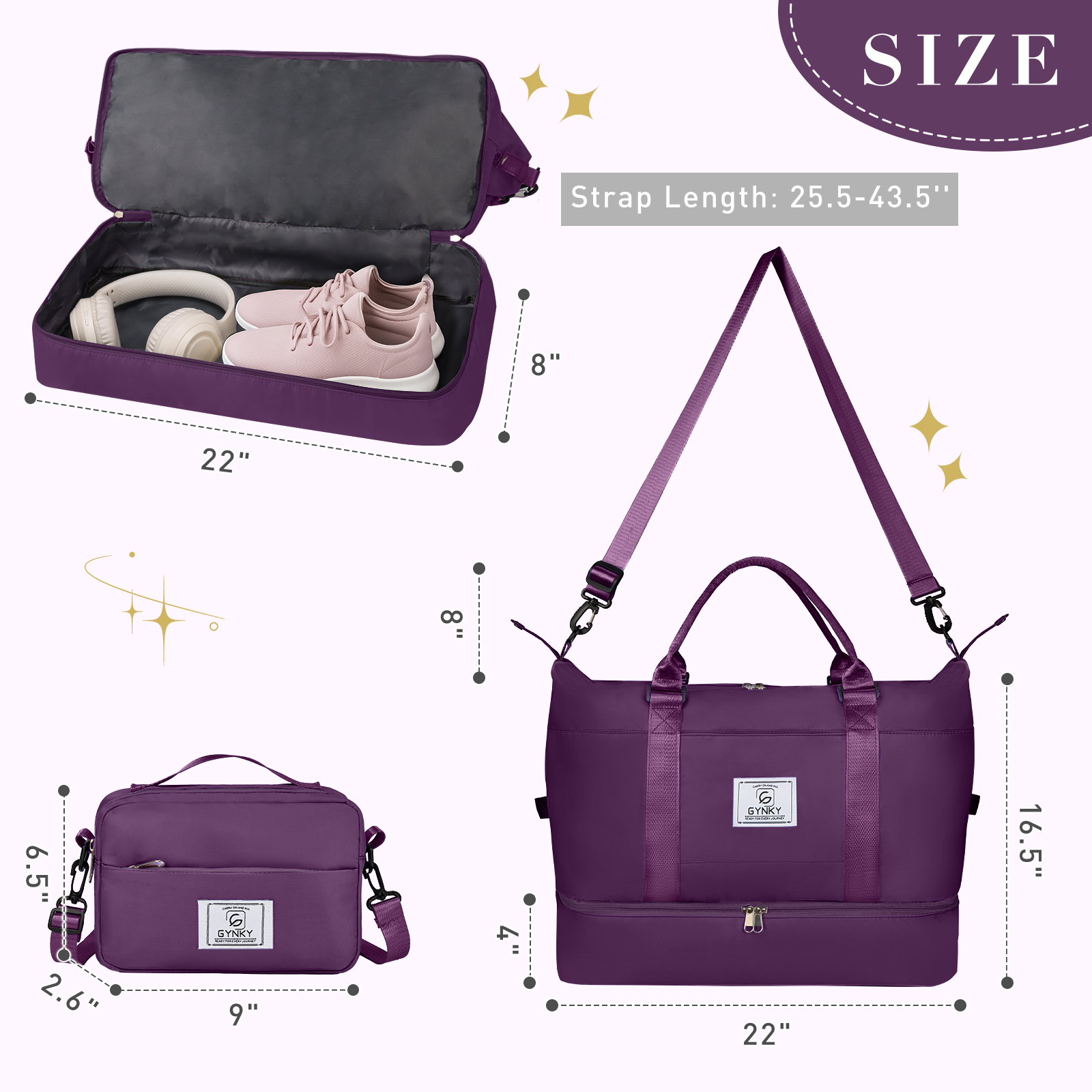 Gynky Travel Duffle Bag Set 2-Pack Weekender Bags photo 2