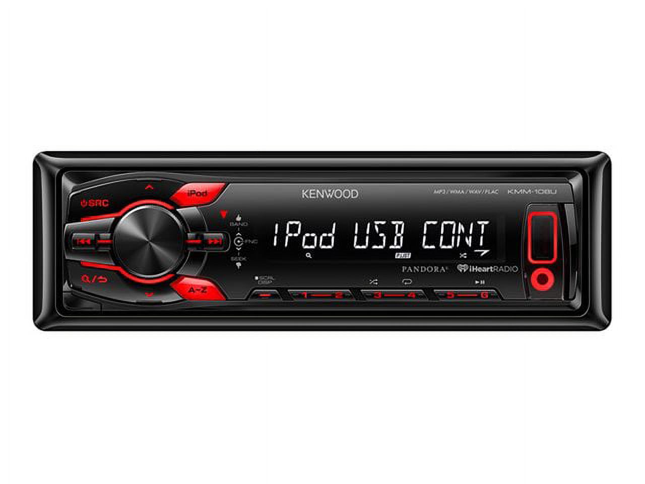 Kenwood KMM-108U - Digital Multimedia Receiver with USB Inputs and AUX, For Car Black - image 3 of 5