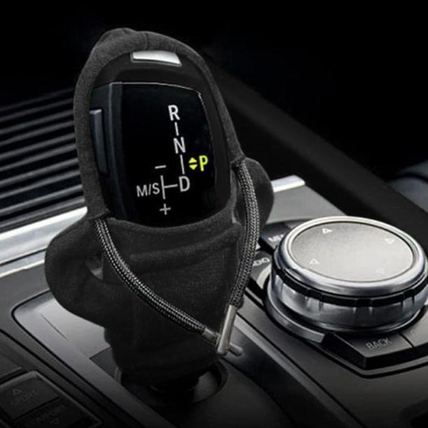 Auto Gear Knob Cover Sudadera con capucha divertida Perilla Gear Stick Protector Negro Sharpla Cubierta de perilla de cambio de coche