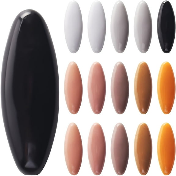 TELOLY 16Pcs 8 Color Hijab Pins Colorful Oval Assorted Scarf Safety Pin Bulk Jersey Head Wrap Cloth Locking Fastener Nappy Brooch Lapel Clips for Ladies Women Shawls Muslim Turban Accessories