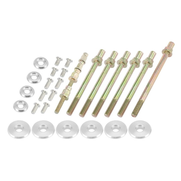 Aluminum Alloy Low Profile Engine Valve Cover Washer Bolt Kit Silver Tone for Acura for Honda K-Series Engines K20 K24