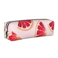 thumbnail image 1 of XMXT Leather Pencil Case, Pink Grapefruits Illustration Large Capacity Pencil Pouch for Student Teens Women, 1 of 9