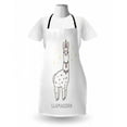 thumbnail image 3 of Llamacorn Apron, Fantasy World Creature Typographic Funny Unicorn Cartoon Style Art, Unisex Kitchen Bib with Adjustable Neck for Cooking Gardening, Adult Size, White Multicolor, by Ambesonne, 3 of 4