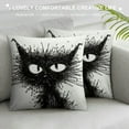 thumbnail image 3 of COMIO Inspirational Quotes Throw Pillow Cover, Everything is Fine Sofa Home Bed Decor Study Black Cat Couch Case, Pillowcase Gift for School Office Bedroom Living Room Reading Room, 3 of 5