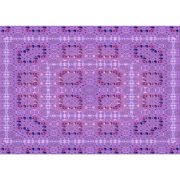 Ahgly Company Indoor Rectangle Patterned Violet Purple Area Rugs, 8' x 10'