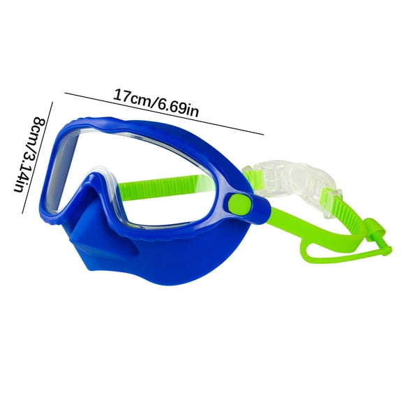 Pool Pool Toys Swimming Goggles Large Frame Eye Protection Nose Cover Anti-Fog HD Lens Children Ages 4-16 Blue