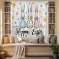 thumbnail image 2 of Easter Bunny Kitchen Curtains 63 Inch Length, Spring Watercolor Polka Dot Flower Plaid Tiers Curtains for Living Room Berdoom Bathroom, Light Filtering Drapes Window Treatment 2 Panels 42"Wx63"L, 2 of 8