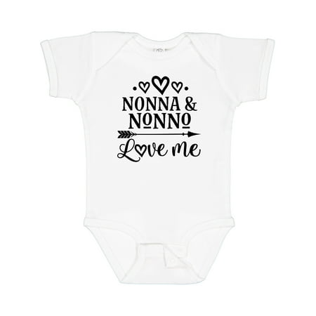 

Inktastic Nonna and Nonno Love Me Gift Baby Boy or Baby Girl Bodysuit