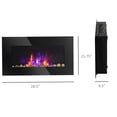 thumbnail image 3 of Wall Mount Electric Fireplace, 28.5 Inch 1500W Heater with Realistic Flame Effect, 7 Color LED Background Light, Tempered Glass, Black for Indoor Home Decor, 3 of 9