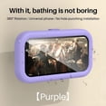thumbnail image 3 of HOMEIORA 1PC Shower Phone Holder Waterproof 360 Degree Rotating Shower Phone Case Bathroom Wall Mount for iPhone 14 13 12 11 Pro Max XS XR, Max 6.8’ Phone - Romantic Purple, 3 of 6