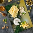 thumbnail image 5 of Landscape Cutting Board, Famous Place in Jinshanling Rocky Fences Dreamy Surreal Image, Decorative Tempered Glass Cutting and Serving Board, Large Size, Green Earth Yellow, by Ambesonne, 5 of 5