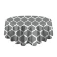 thumbnail image 5 of Gray Geometric Quatrefoil Pattern Round Tablecloth 60"x60",Wrinkle Wipeable Table Cloth for Kitchen Dining Room Picnic Patio Party, 5 of 6