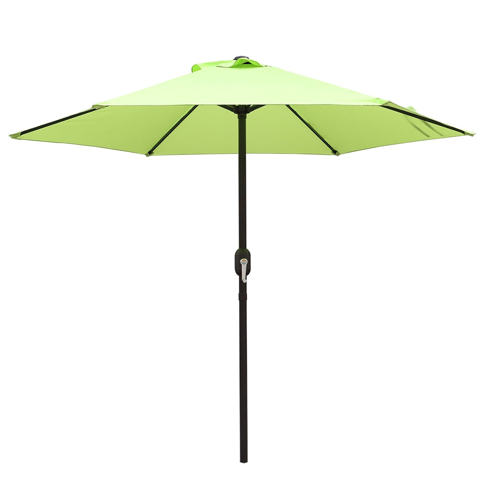 Kool 7.5ft Patio Umbrella with Crank Handle, Outdoor Market Umbrella with 6 Sturdy Umbrella Ribs Waterproof for Garden, Deck, Backyard, Pool, Lime Green