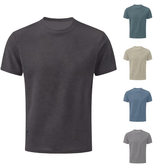 ZXLBBD Men's T-Shirts Mesh Knit Ice Silk Short Sleeve Crew Neck Workout Athletic Shirt for Everyday Comfort Breathable Tee Summer Outdoor T-Shirt,Black,4XL