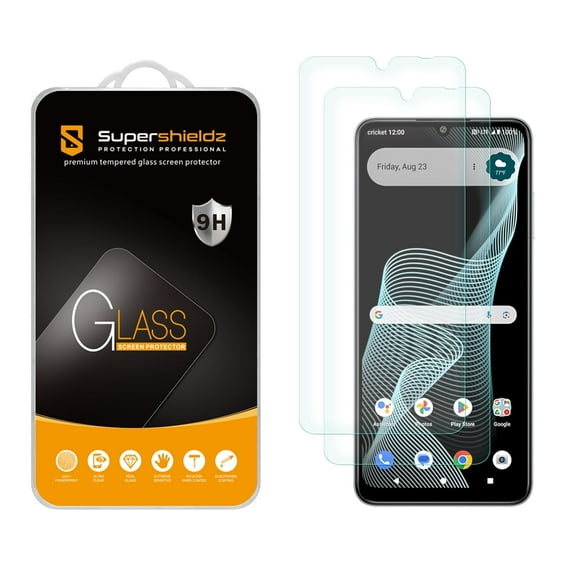 (2 Pack) Supershieldz Designed for Cricket (Icon 6) Tempered Glass Screen Protector, Anti Scratch, Bubble Free