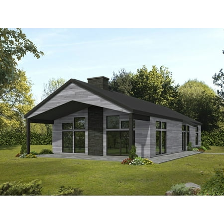 001-3873: Small & affordable Modern 2 Bed, 2 Bath Luxury Home Plan, 1920 Sq Ft: Full Blueprints with License to Build by Home Plan Marketplace - Lesuto