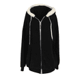thumbnail image 4 of Sherpa Fuzzy jackets for women with hooded Long Sleeve Lightweight Faux Fur Coat Fashion Zipper Sweatshirt Winter Warm Outwear with Pockets, 4 of 5