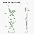 thumbnail image 5 of LAUSAINT HOME 3-Piece Outdoor Folding Bistro Set, Outdoor Furniture Set with Premium Frame for Balcony, Garden, Green, 5 of 7