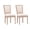 Beige, variant on BIGWOO Solid Wood Frame Dining Chair Linen Fabric Rattan Oval Back,Set of 2,Beige