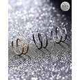 thumbnail image 3 of Titanium Double Nose Ring Hoop for Single Piercing, 20G Twist Nose Ring Hoop for Women, Titanium G23 Helix Earring, Nose Piercing Jewelry for Men, 3 of 4