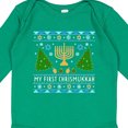 thumbnail image 3 of Inktastic My 1st Chrismukkah Sweater Style with Menorah and Trees Boys or Girls Long Sleeve Baby Bodysuit, 3 of 4