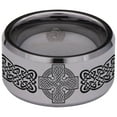 thumbnail image 2 of Celtic Cross Knot Shield Tungsten Carbide Ring, 2 of 9