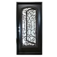 thumbnail image 6 of KaMic 36" x 80" Environment Damage Resistant Polyurethane Composite Exterior Entry House Front Door, Wrought Iron Door w/ Openable Tempered Rain Glass Window, Right-Hand Double Door Inward Swing Espre, 6 of 19