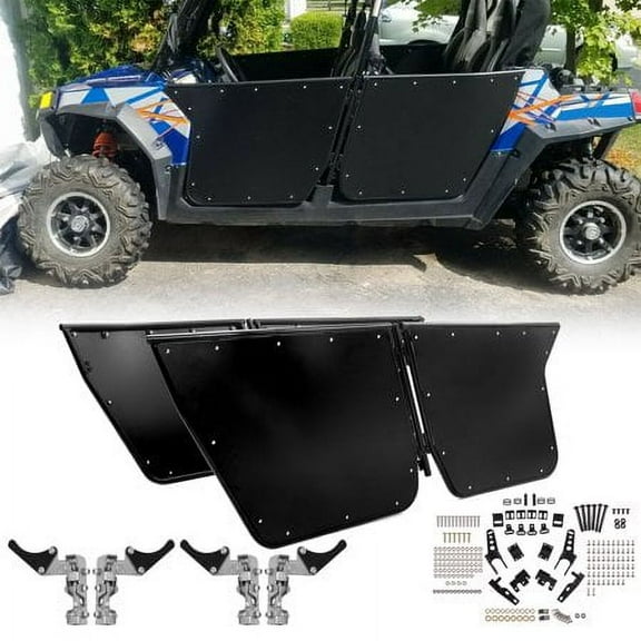 Kojem Black Aluminum Cab Doors Set for UTV Polaris RZR 4 800, XP4 900 2010 to 2014 2 Piece