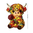 thumbnail image 3 of Handcrafted Sunflower Highland Cow Lamp,Style Stained Glass Table Lamp,Cute Highland Cow Night Light,Rustic Farmhouse Home Anima Decor Lighting for Living Room, Bedroom, 3 of 6