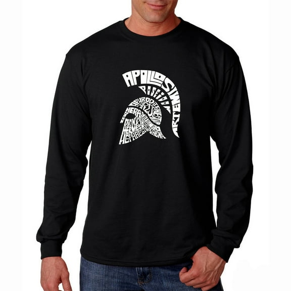 LA Pop Art Men's Word Art Long Sleeve T-shirt - SPARTAN