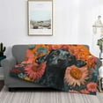 thumbnail image 2 of Yiaed Sunflower Black Dog Print Blanket Throw Blanket Soft Cozy Flannel Blanket for Home Bed Sofa Couch Chair-40"x30", 2 of 6