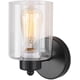 thumbnail image 1 of Aplique de pared negro mate con visualización de vidrio transparente, 1 luz para baño, color negro mate, para iluminación de pared. XianweiShao 9024735631354, 1 of 5