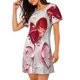 thumbnail image 2 of Balery Textured Heart Abstract Art Camisón de manga corta con cuello redondo para mujer, cómodo y elegante., 2 of 6
