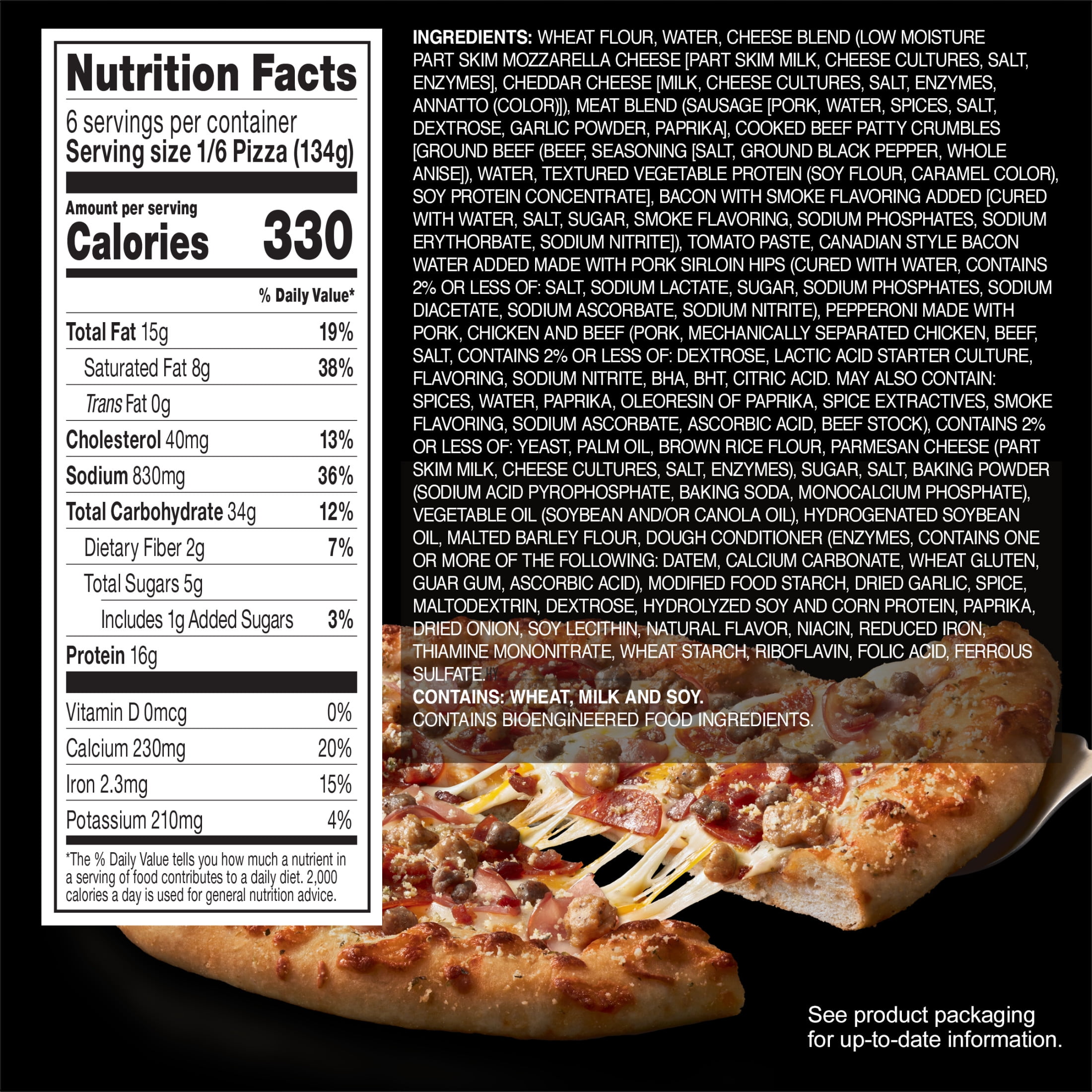 Red Baron Fully Loaded Meat Lovers Hand Tossed Crust Frozen Pizza, 28.4 oz