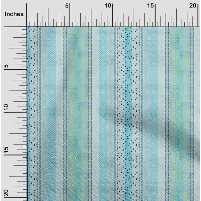 oneOone Polyester Lycra Sky Blue Fabric Geometric Craft Project Decor Fabric Printed By The Yards 56 Inches Wide