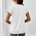 thumbnail image 4 of Xdegoge Women's Round Neck Short Sleeve Sweatshirt with Front Pocket, Oversized Fit, Soft Cotton Blend for Comfortable Daily wear, 4 of 7