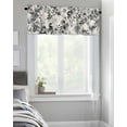 thumbnail image 4 of Curtain Valance for Windows Watercolor Floral Rose Leaves Kitchen Valances Rod Pocket Short Curtains,Black Liquid on Linen Window Treatment Panel for Living Room Bathroom Bedroom 54x18in, 4 of 9