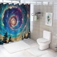 thumbnail image 7 of RUIYC Bathroom Shower Curtain Multiple Sizes Galaxy Space Colorful Starry Sky Trippy Mountain Misty Landscape White, 7 of 7