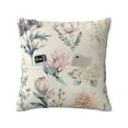 thumbnail image 2 of LNWH Cartoon Watercolor Flower Throw Pillow Covers, Square Soft Linen Decorative Pillow Cases, 16"x16", 2 of 8